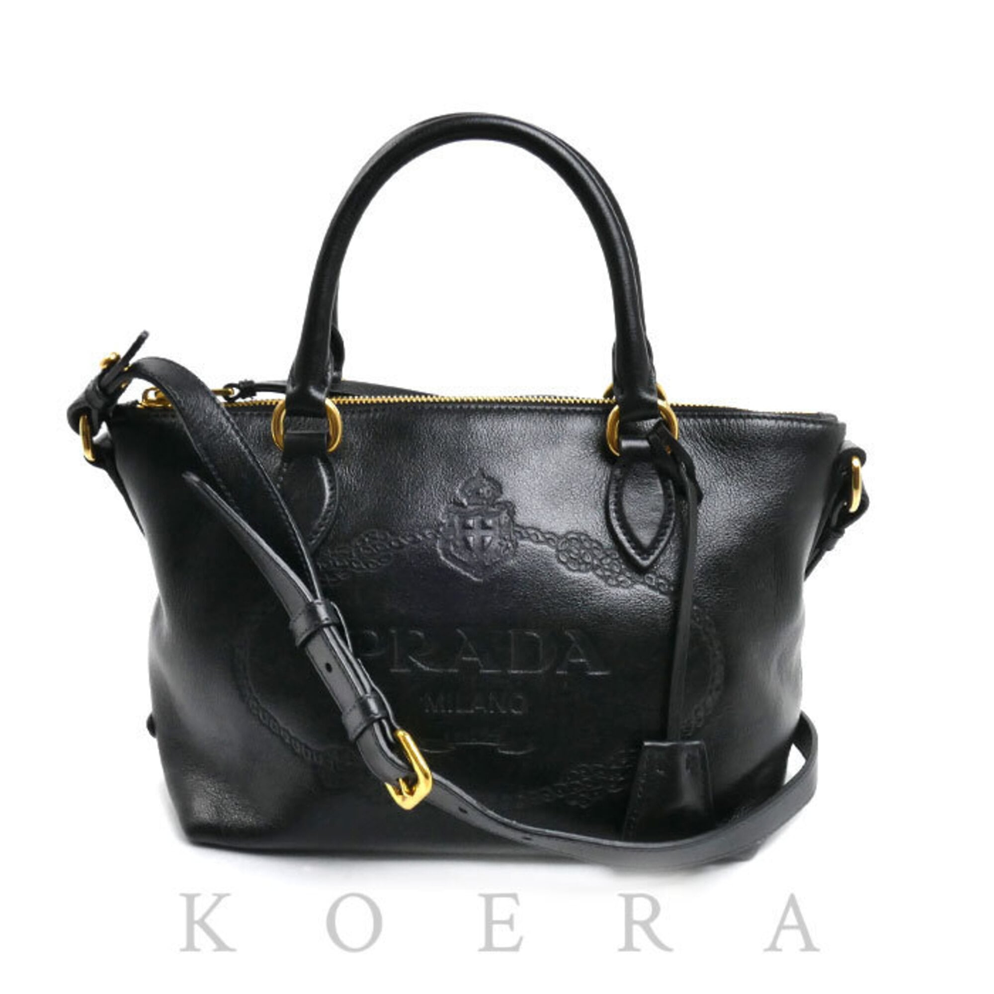 Prada Black Leather Shoulder Bag (Pre-Owned)