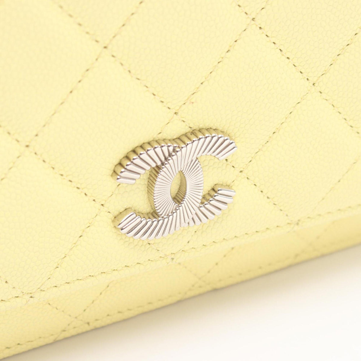 Chanel Yellow Grained Calfskin Handbag Shoulder Bag (Pre-Owned)