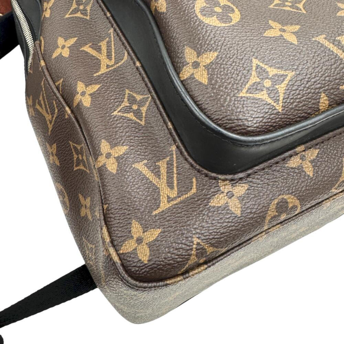 Louis Vuitton Black Brown Monogram Leather Backpack (Pre-Owned)