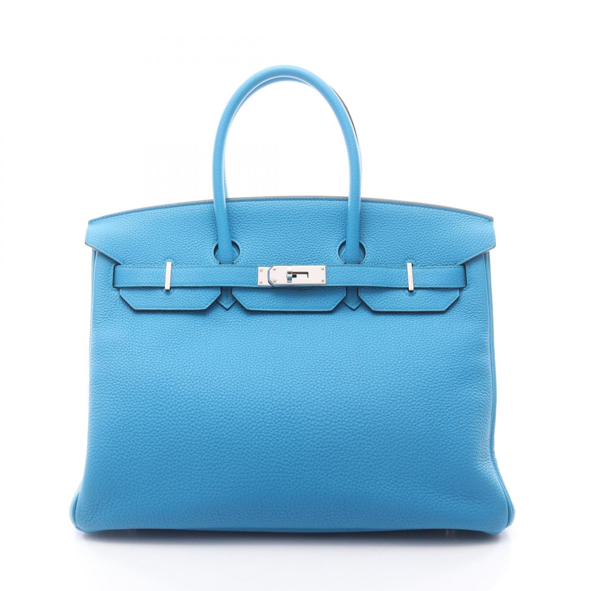 Hermes Blue Togo Leather Leather Handbag (Pre-Owned)