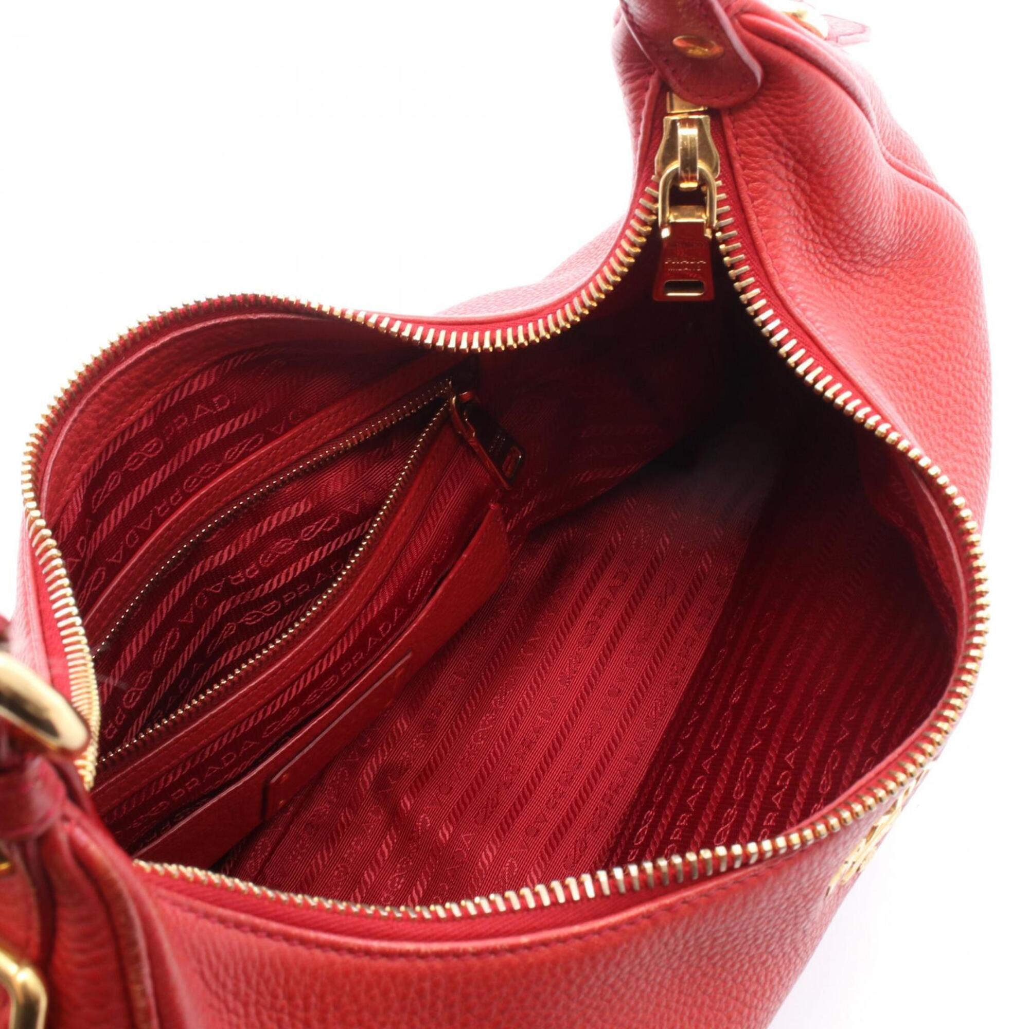Prada Red Color Vitello Daino Handbag Shoulder Bag (Pre-Owned)