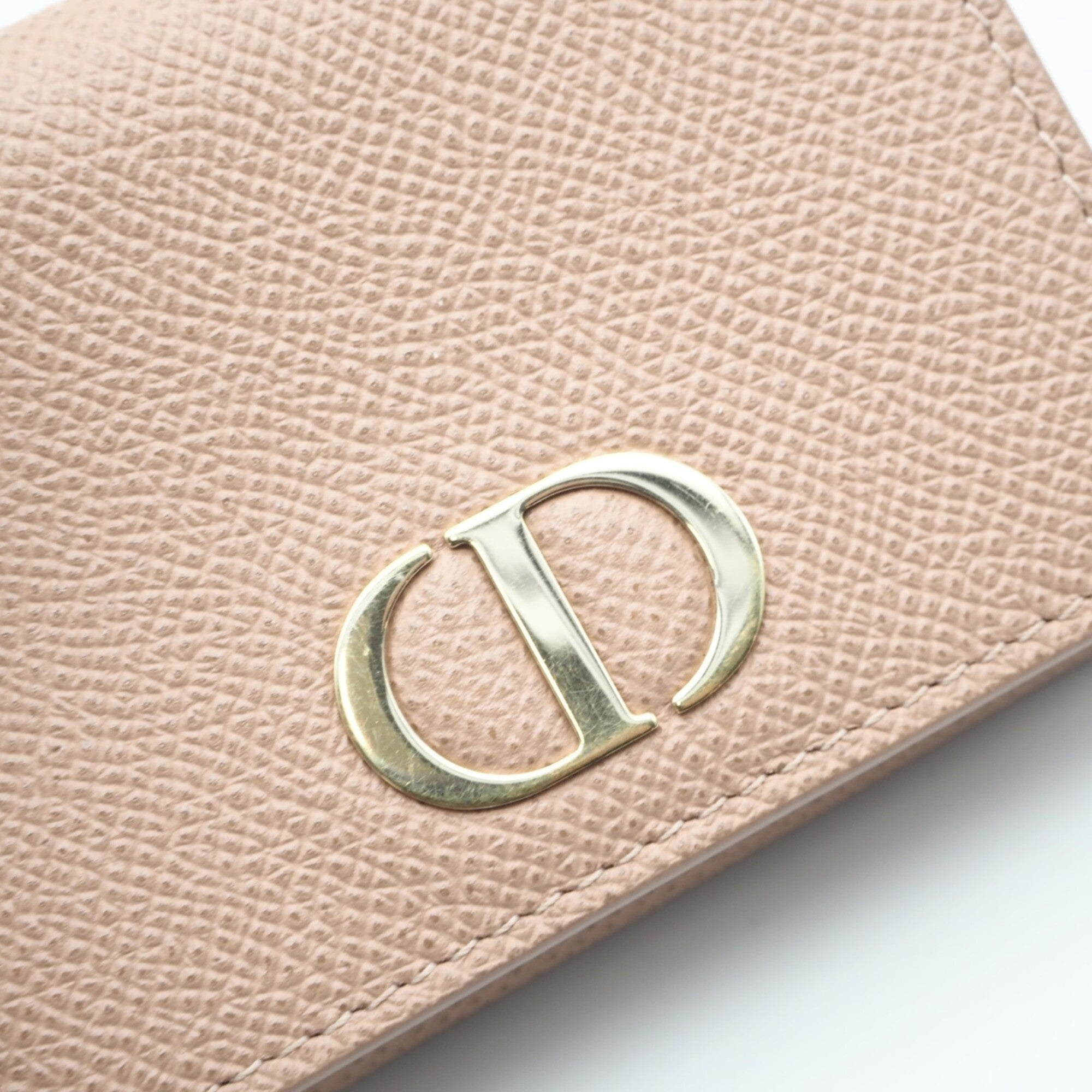 Christian Dior Beige Leather Wallet (Tri-Fold) (Pre-Owned)