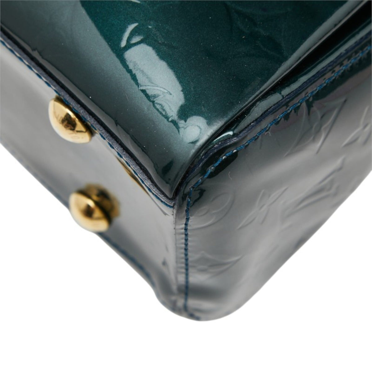 Louis Vuitton Blue Nuit Green Monogram Patent Leather Handbag (Pre-Owned)