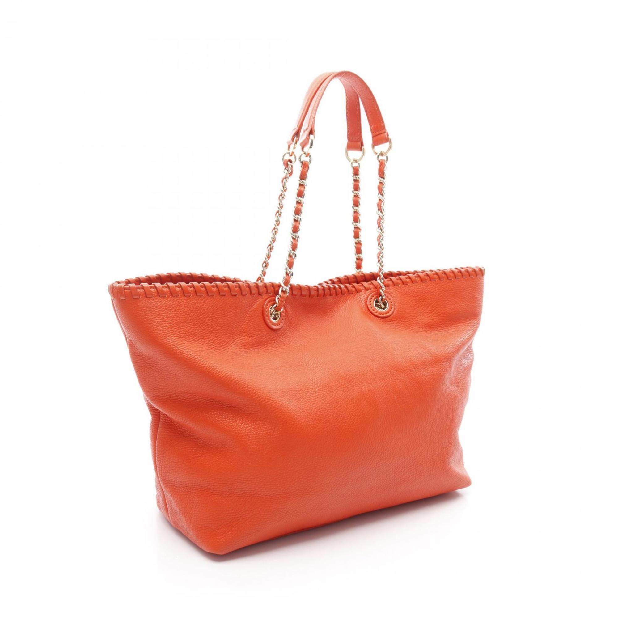 Tory Burch Red Color Leather Tote Bag (Pre-Owned)