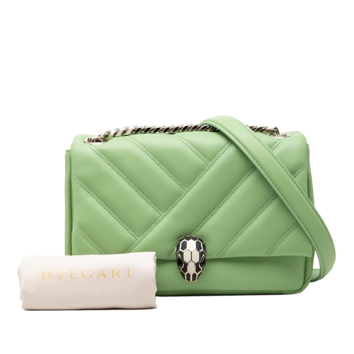 Bvlgari Green Leather Shoulder Bag (Pre-Owned)
