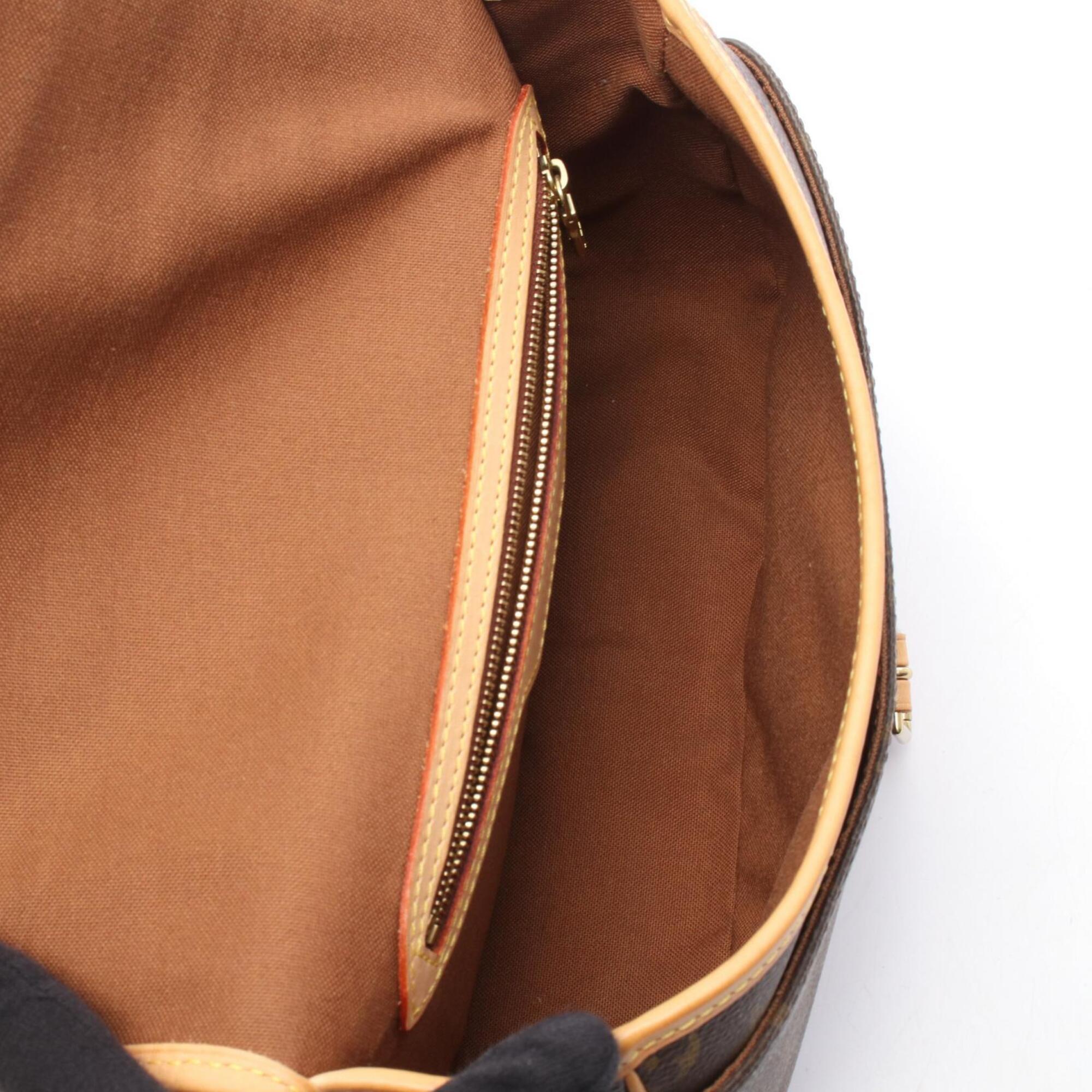 Louis Vuitton Brown Monogram Coated Canvas Leather Handbag Shoulder Bag (Pre-Owned)