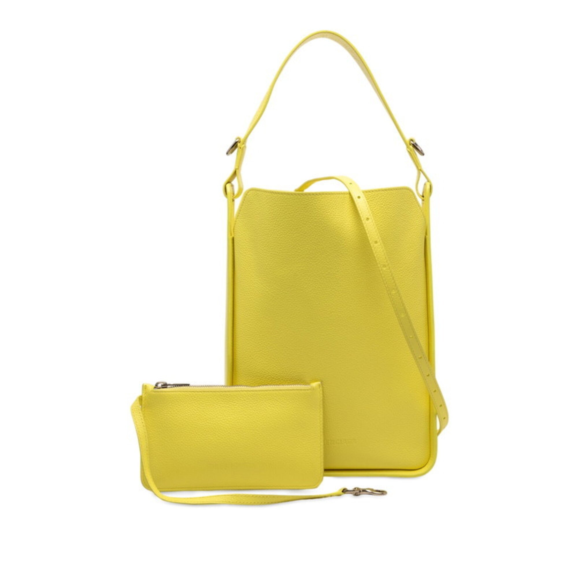Balenciaga Yellow Leather Pouch Shoulder Bag Tote Bag (Pre-Owned)