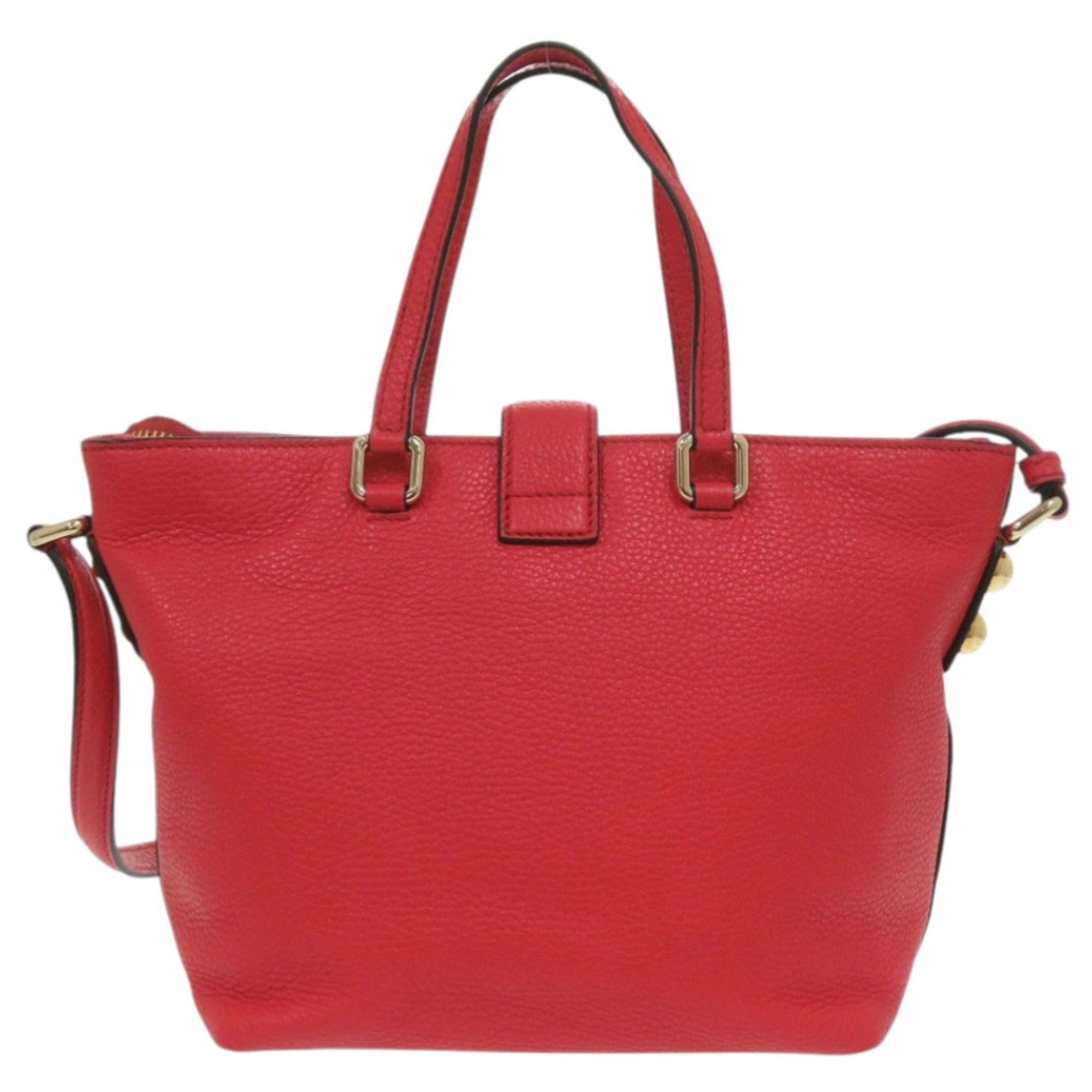 Dolce & Gabbana Red Color Leather Shoulder Bag (Pre-Owned)