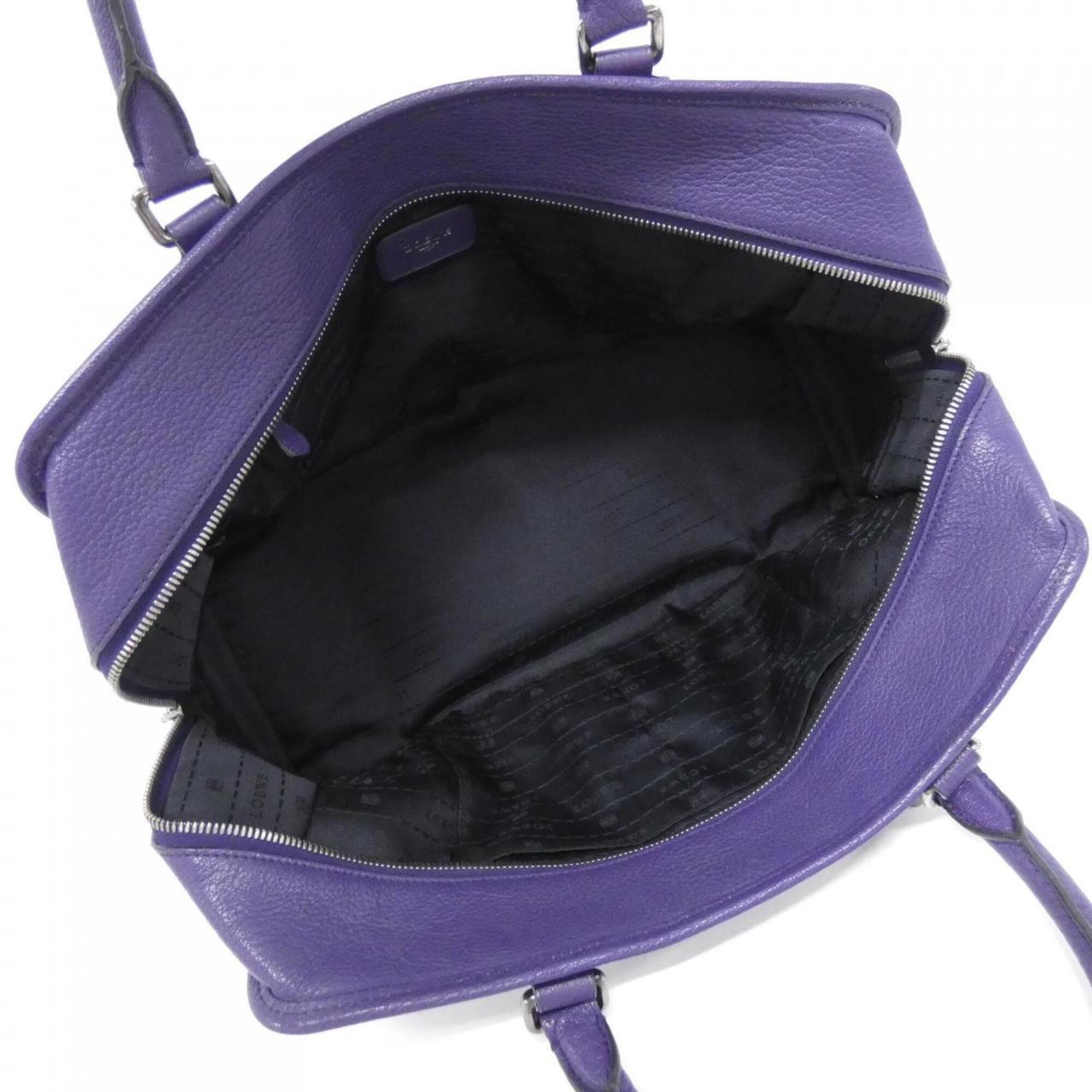 Loewe Purple Leather Handbag (Pre-Owned)