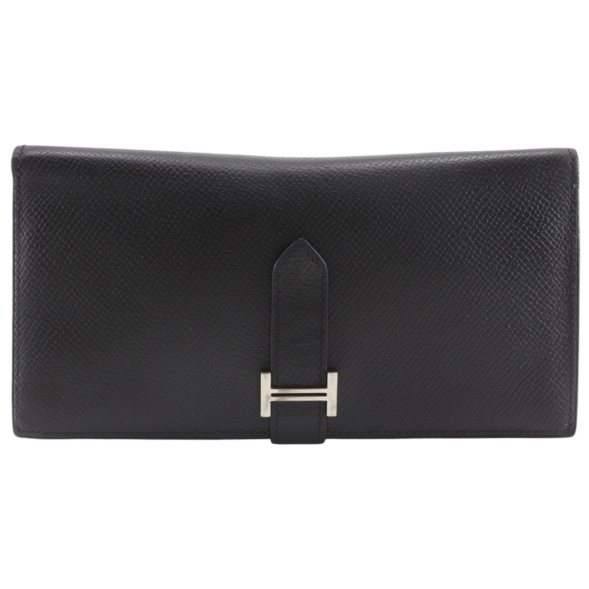 Hermes Black Epsom Leather Long Wallet (Bi-Fold) (Pre-Owned)