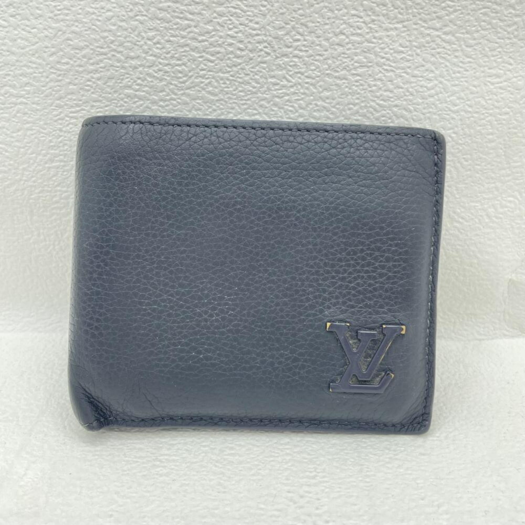 Louis Vuitton Blue Leather Bill Wallet (Bi-Fold) (Pre-Owned)