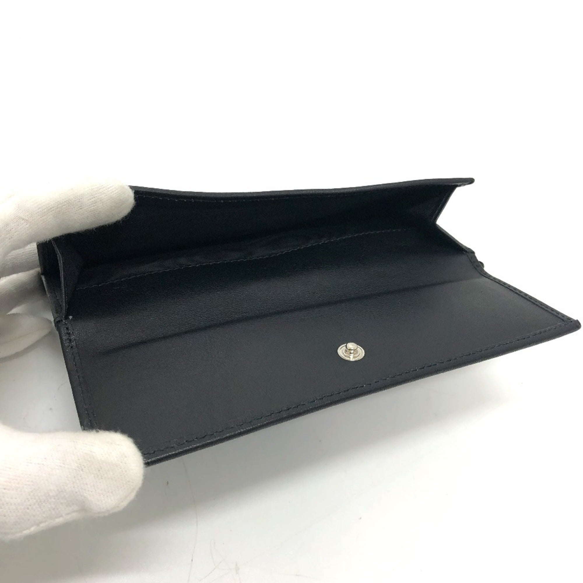 Gucci Black Leather Long Wallet (Bi-Fold) (Pre-Owned)