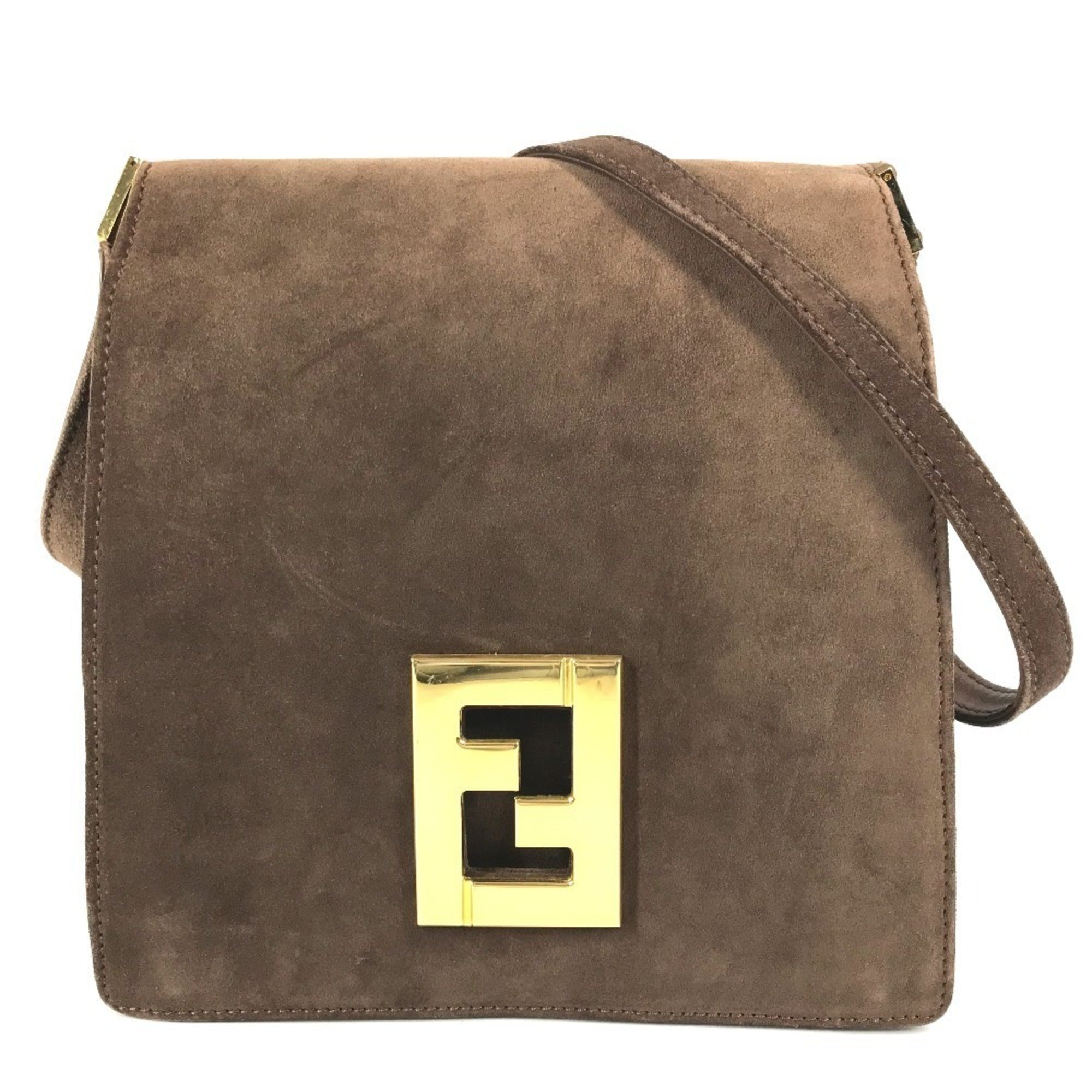 Fendi Brown Suede Shoulder Bag (Pre-Owned)