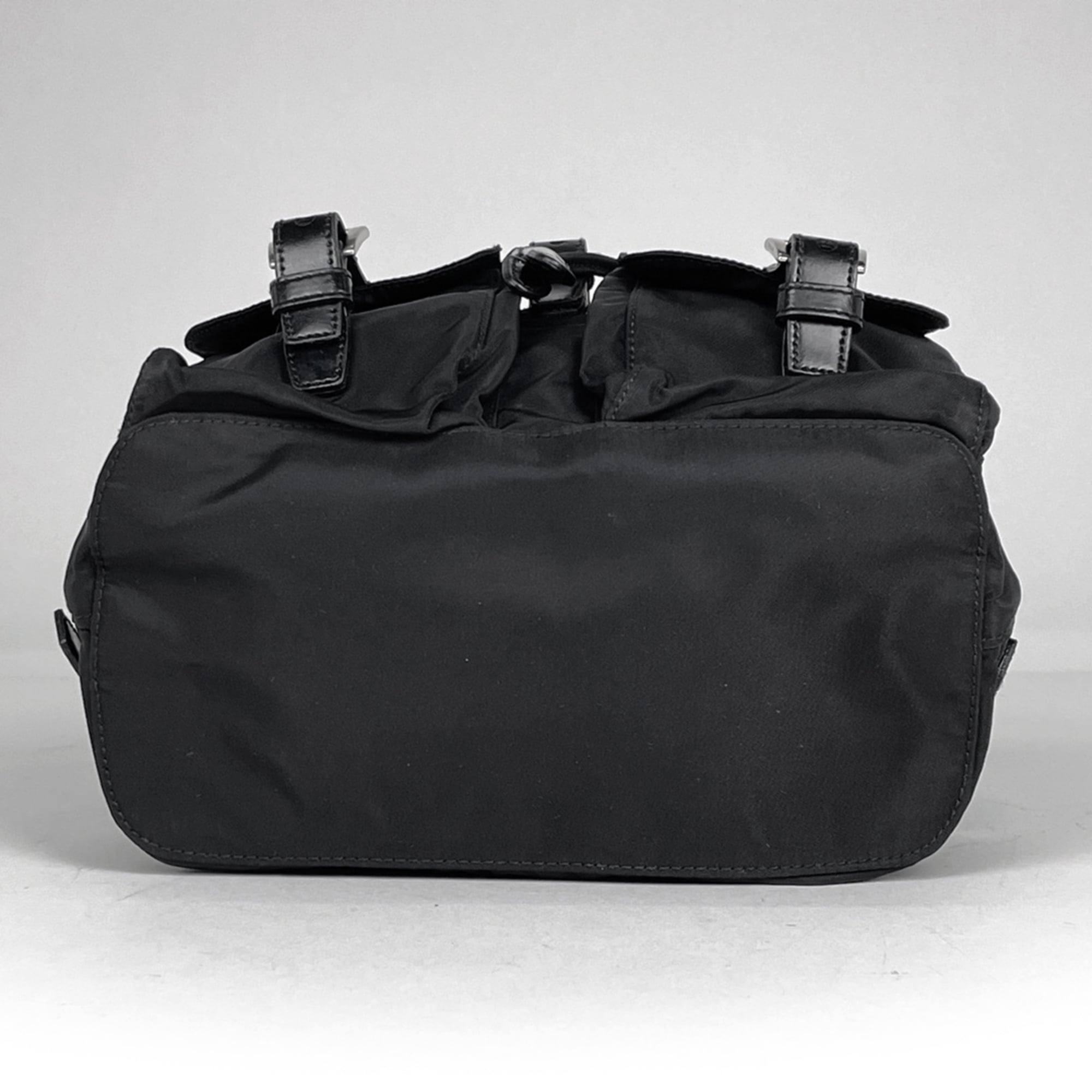 Prada Black Nylon Leather Backpack (Pre-Owned)