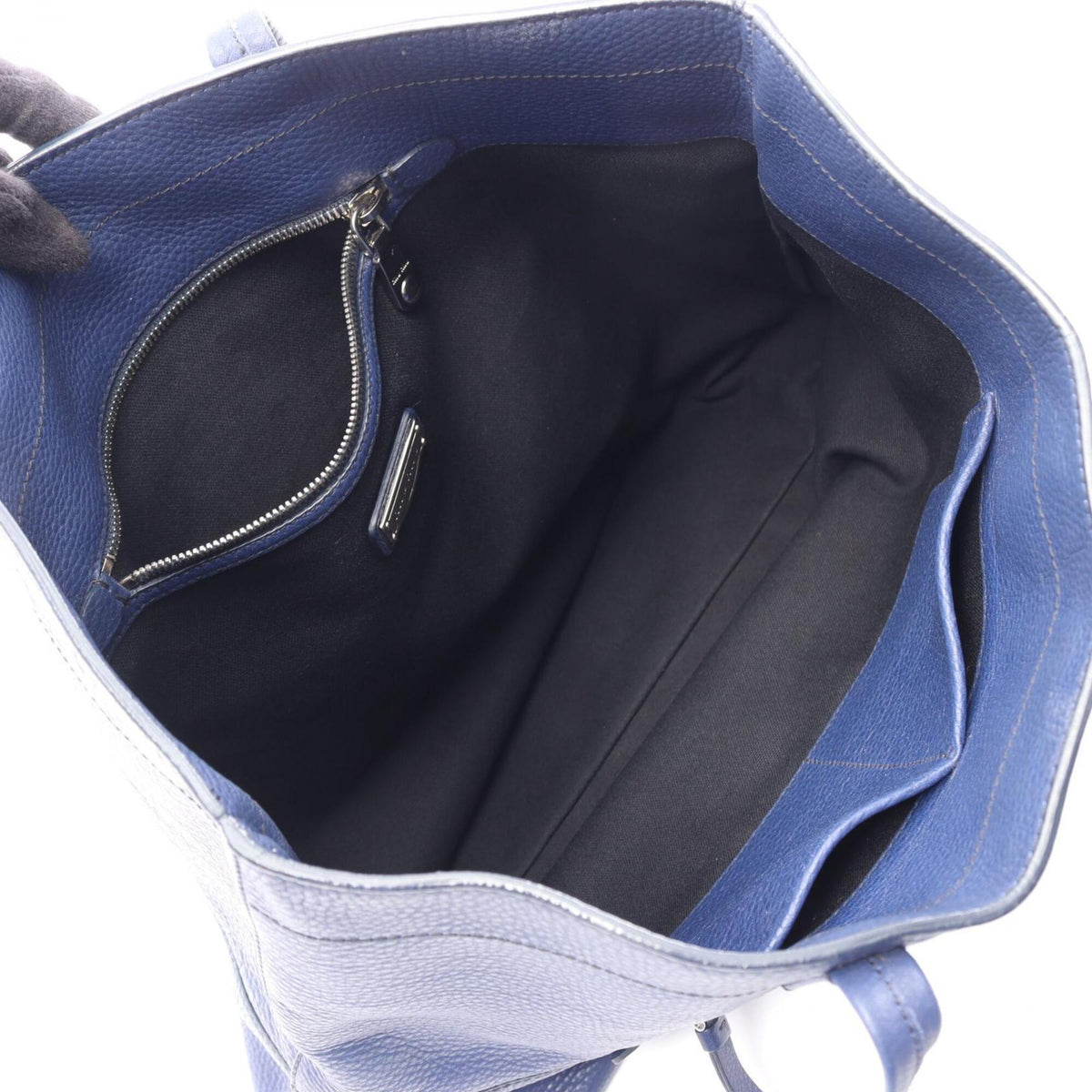Miu Miu Blue Leather Handbag Tote Bag (Pre-Owned)