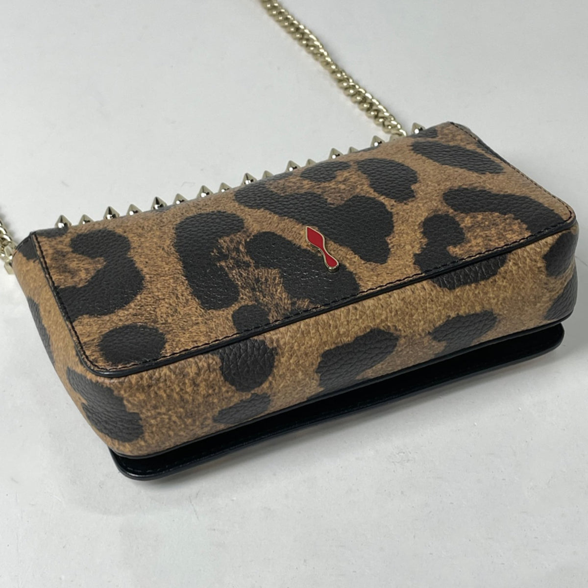 Christian Louboutin Black Brown Leather Shoulder Bag (Pre-Owned)