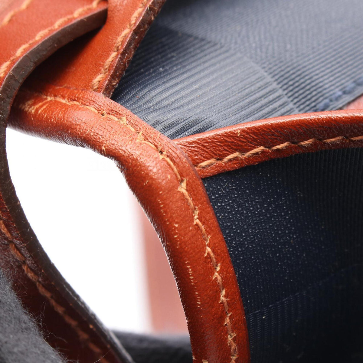 Fendi Brown Navy Coated Canvas Leather Handbag Shoulder Bag (Pre-Owned)