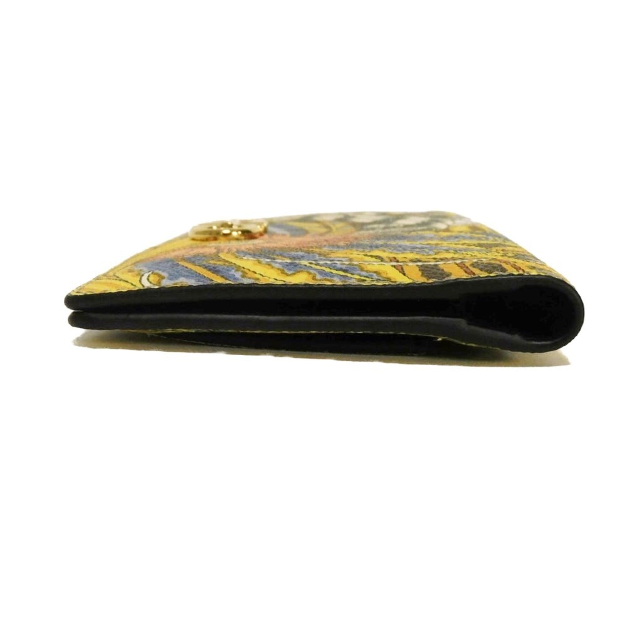 Salvatore Ferragamo Multi-Color Yellow Leather Wallet (Bi-Fold) (Pre-Owned)