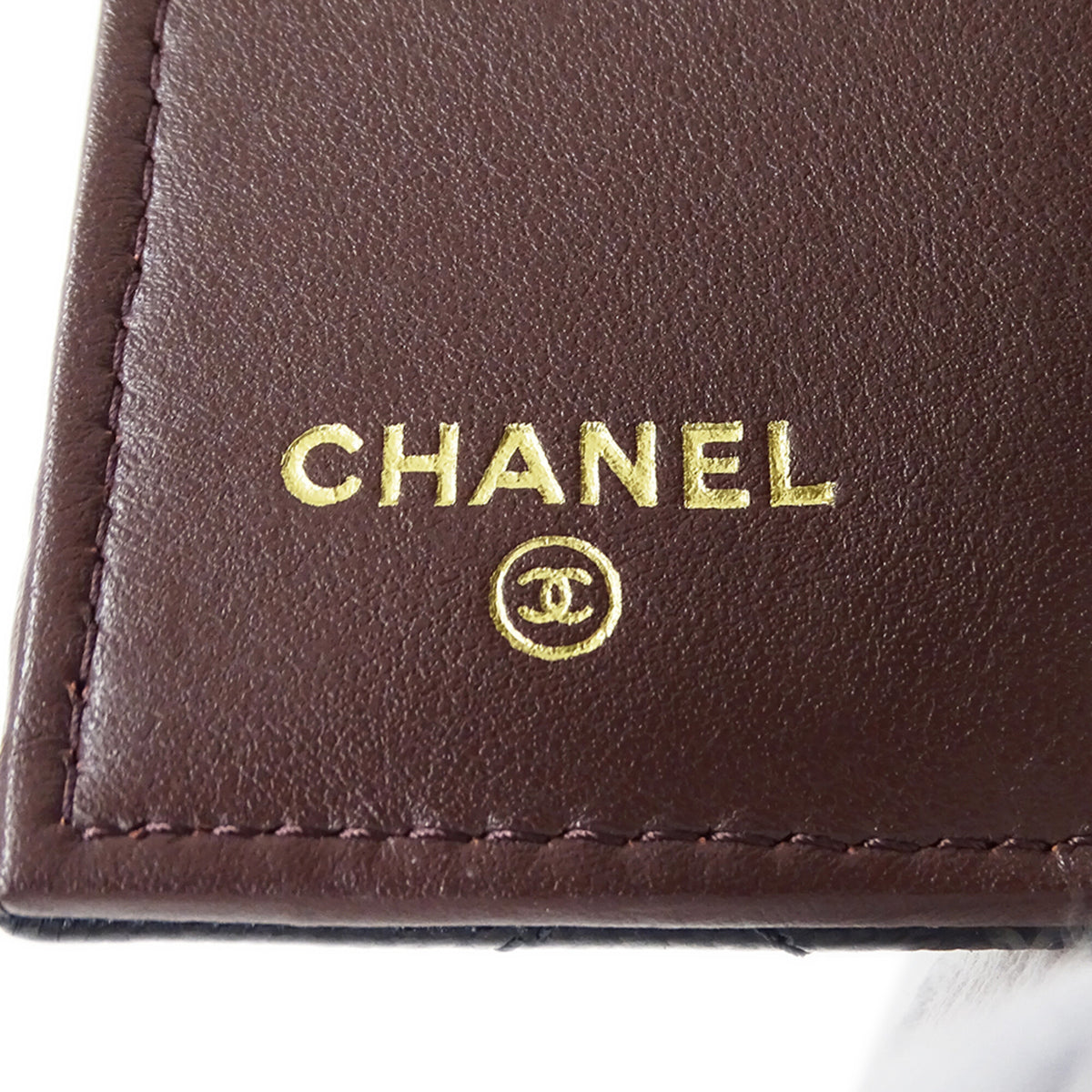 Chanel Black Grained Calfskin Wallet (Tri-Fold) (Pre-Owned)