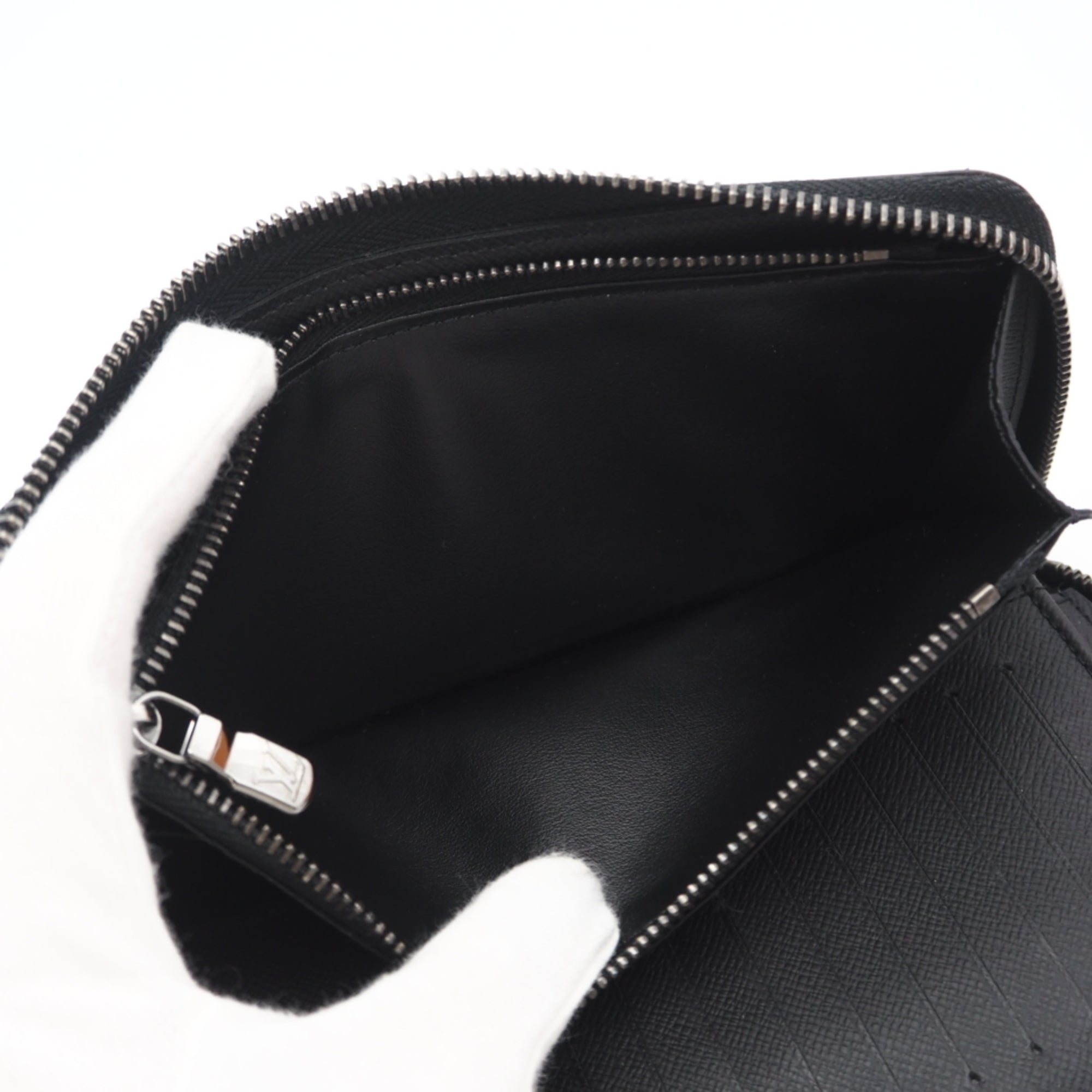 Louis Vuitton Black Gray Coated Canvas Leather Long Wallet (Bi-Fold) (Pre-Owned)