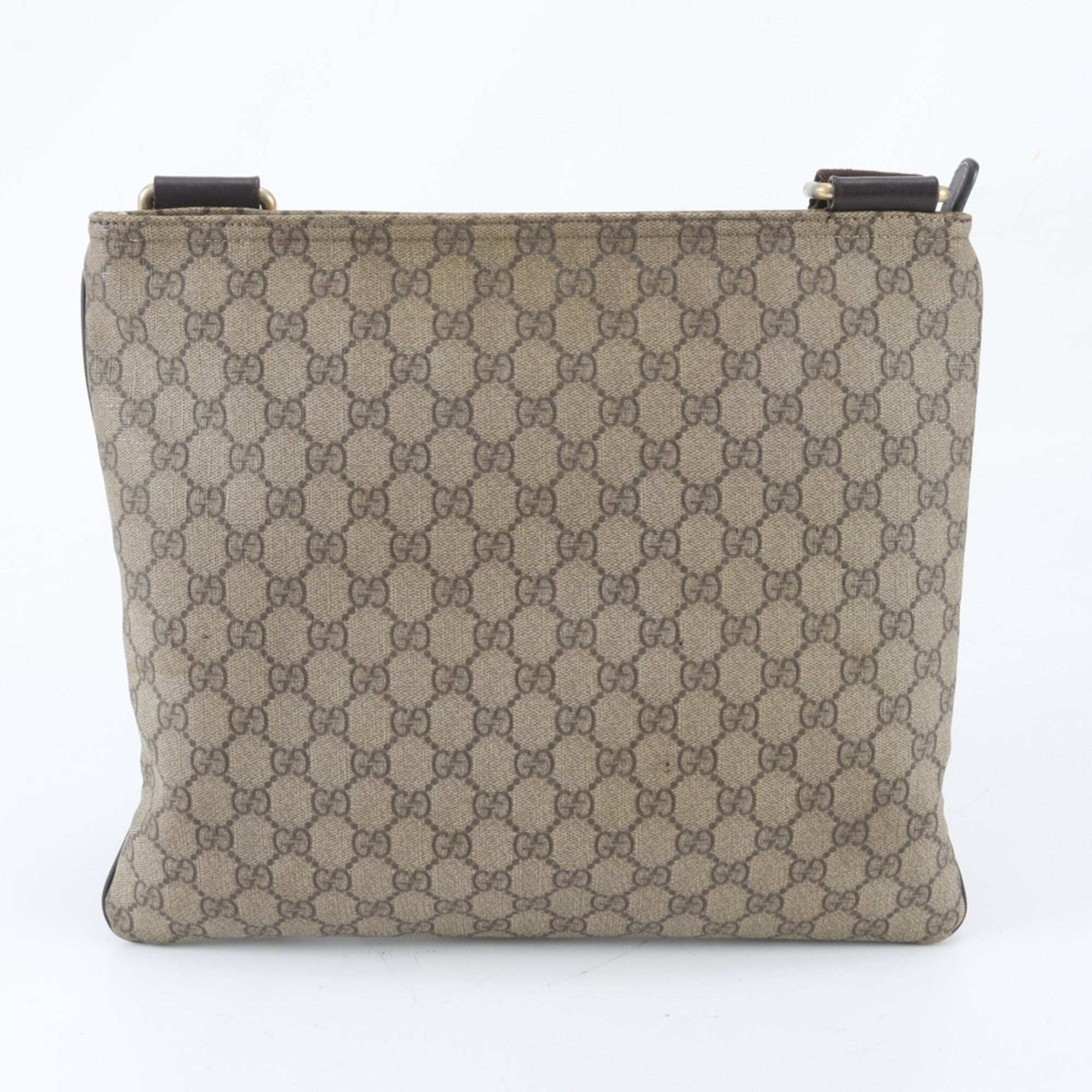Gucci Brown Leather Coated Canvas Shoulder Bag Tote Bag (Pre-Owned)