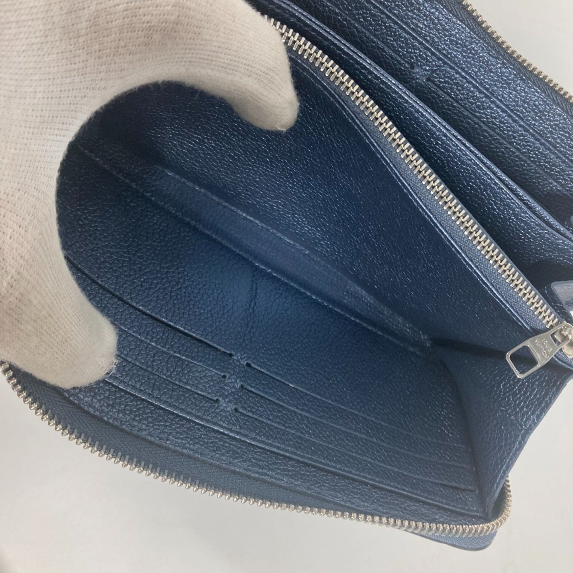 Louis Vuitton Blue Monogram Empreinte Leather Long Wallet (Bi-Fold) (Pre-Owned)
