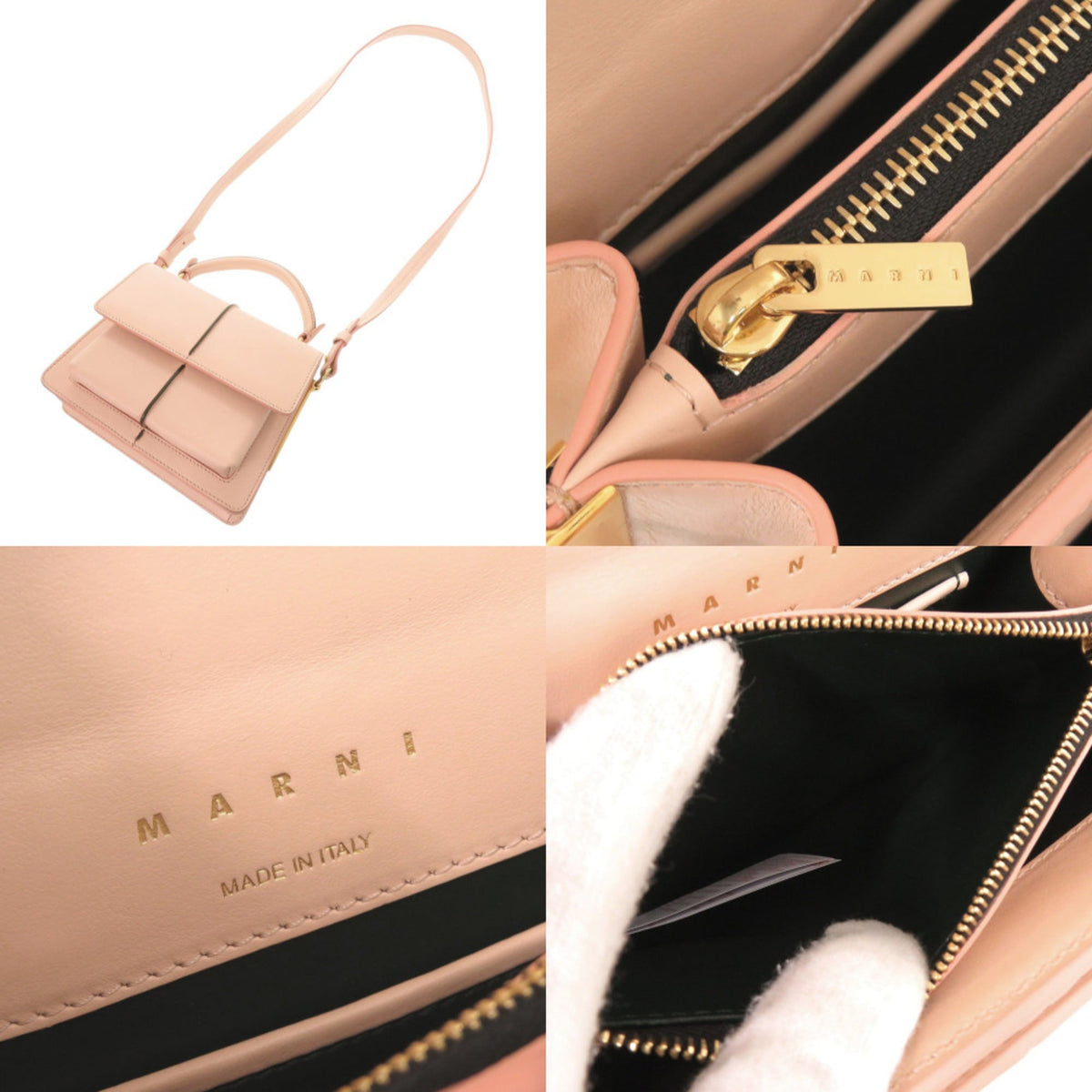 Marni Pink Leather Handbag Shoulder Bag (Pre-Owned)