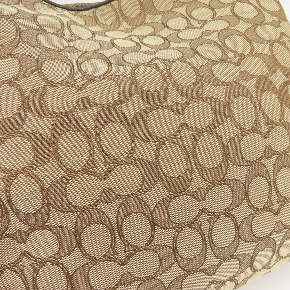Coach Beige Brown Signature Line Tote Bag (Pre-Owned)