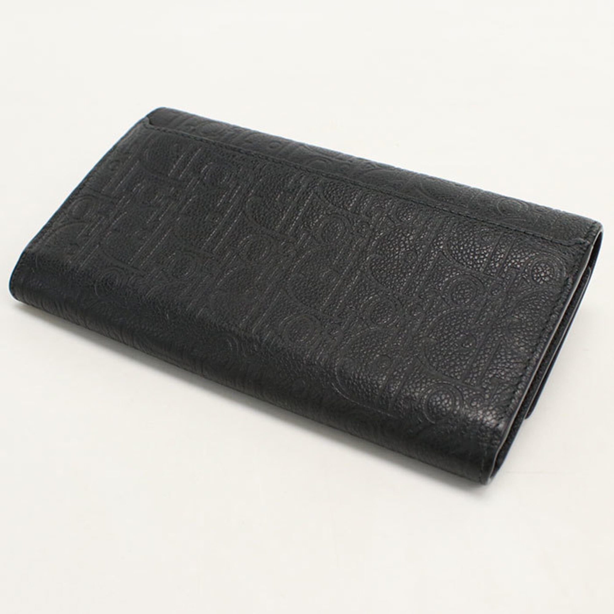 Christian Dior Black Leather Long Wallet (Bi-Fold) (Pre-Owned)