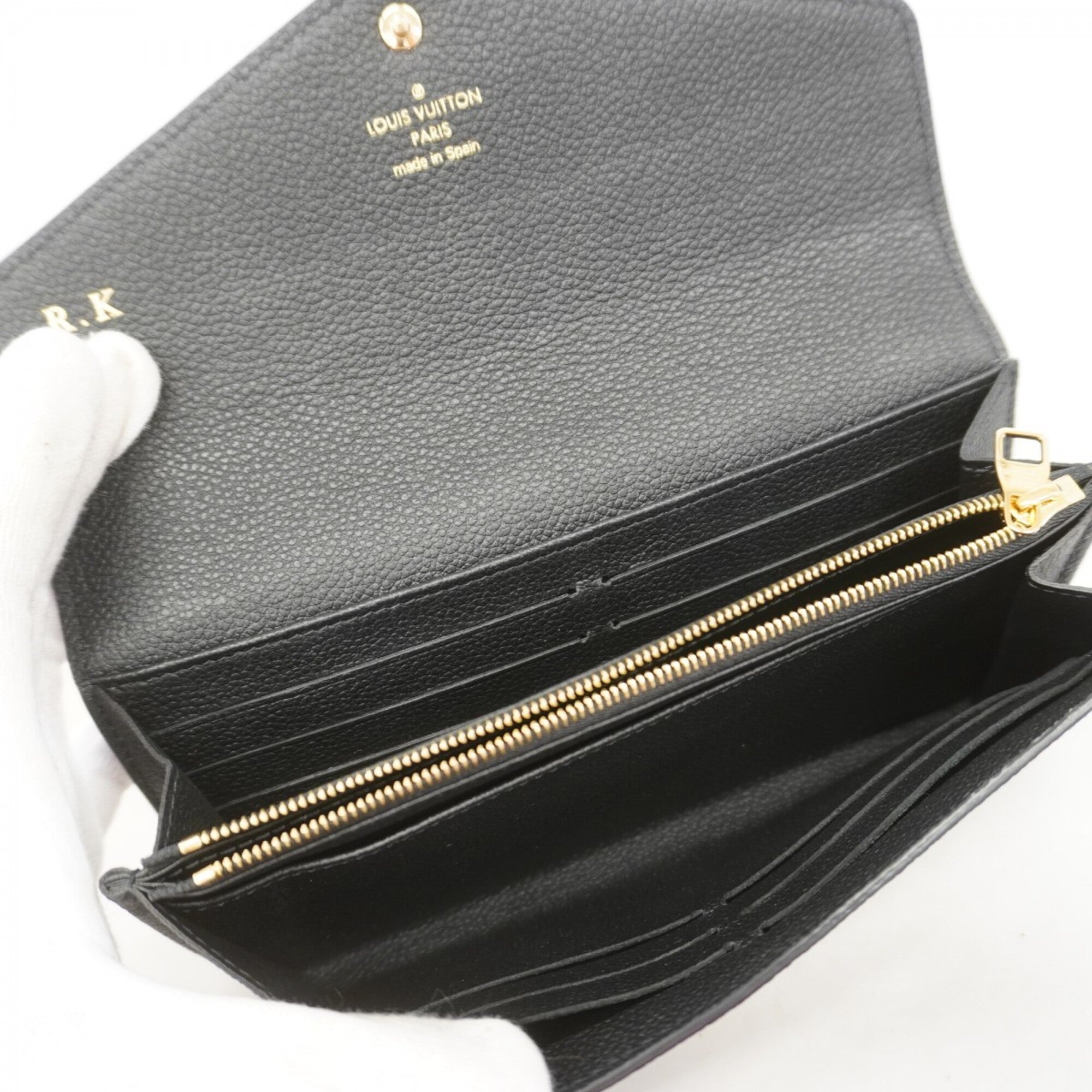 Louis Vuitton Beige Black Long Wallet (Bi-Fold) (Pre-Owned)