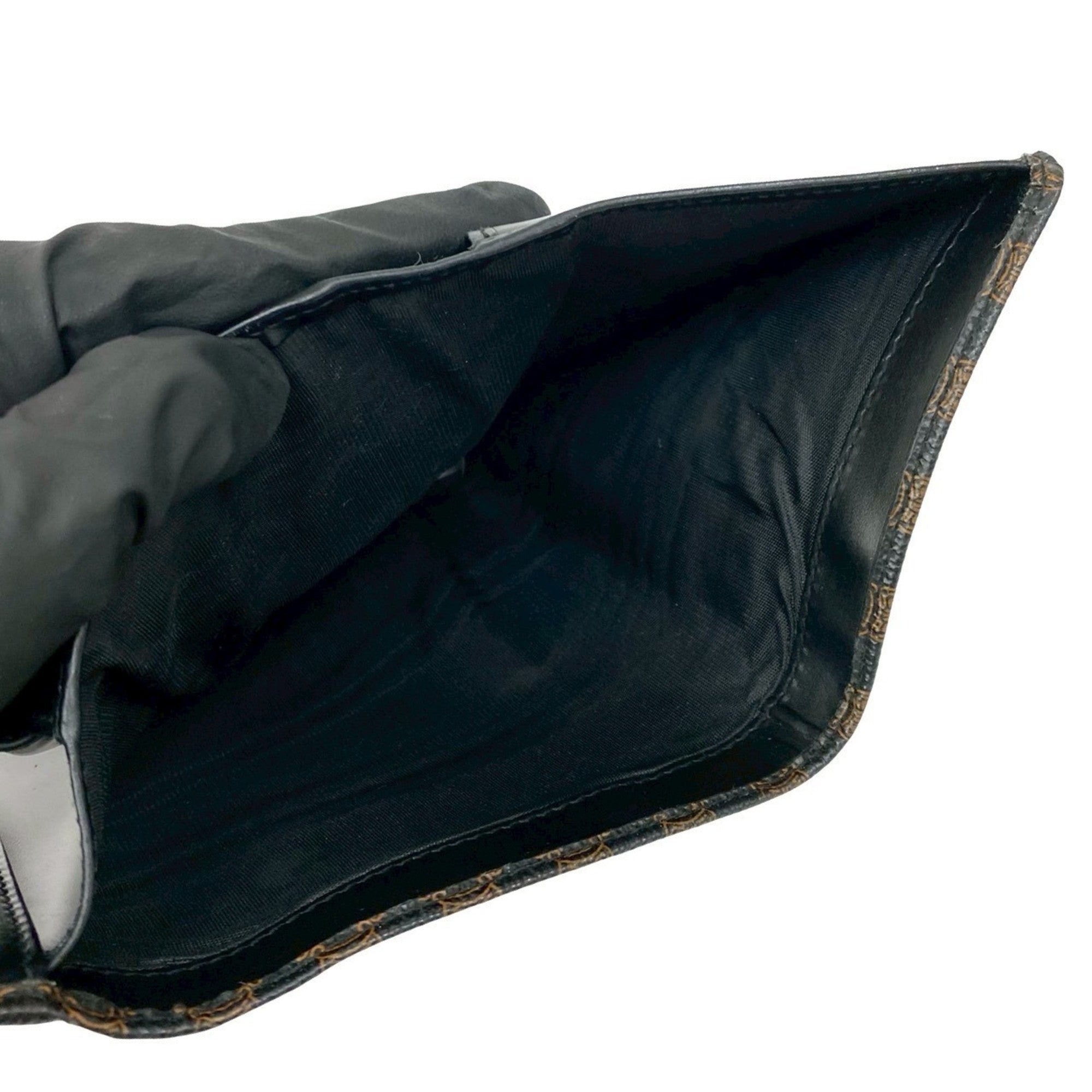 Celine Black Brown Leather Pvc Wallet (Tri-Fold) (Pre-Owned)