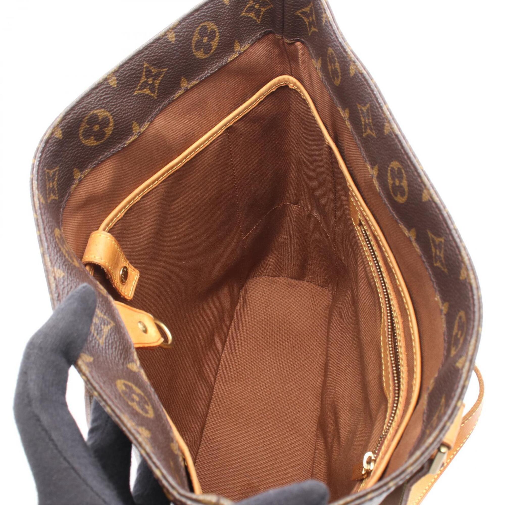 Louis Vuitton Brown Monogram Coated Canvas Leather Handbag Tote Bag (Pre-Owned)