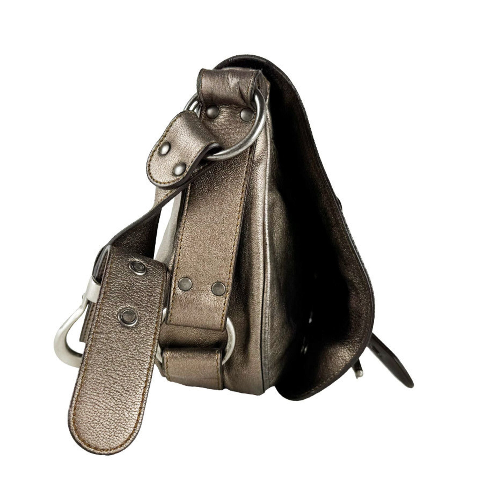 Christian Dior Gold Leather Shoulder Bag (Pre-Owned)