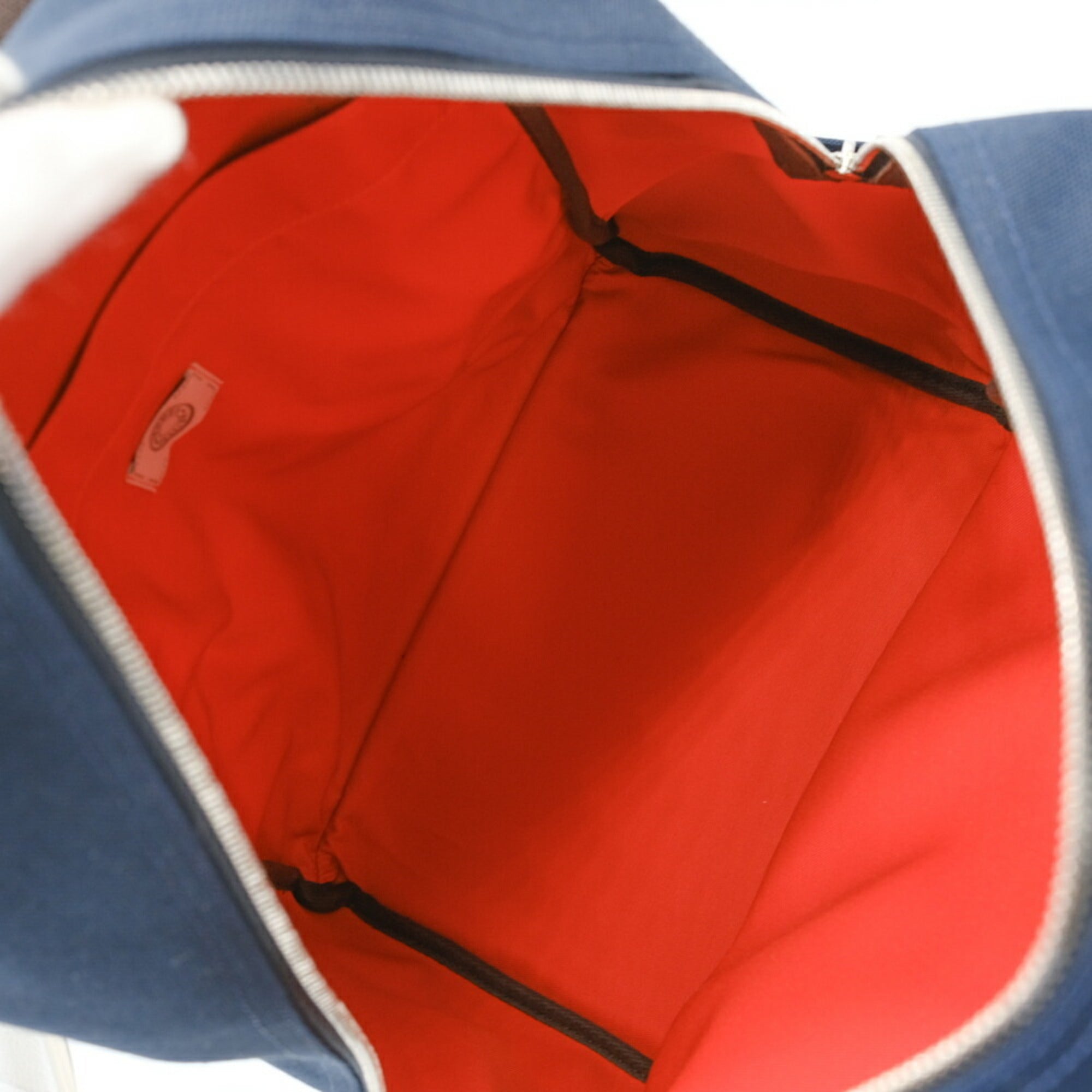 Hermes Navy Orange Canvas Backpack (Pre-Owned)