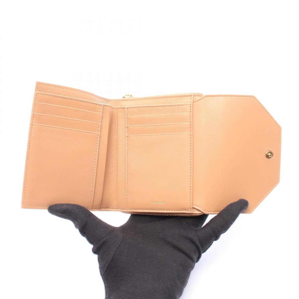 Balenciaga Beige Leather Wallet (Tri-Fold) (Pre-Owned)