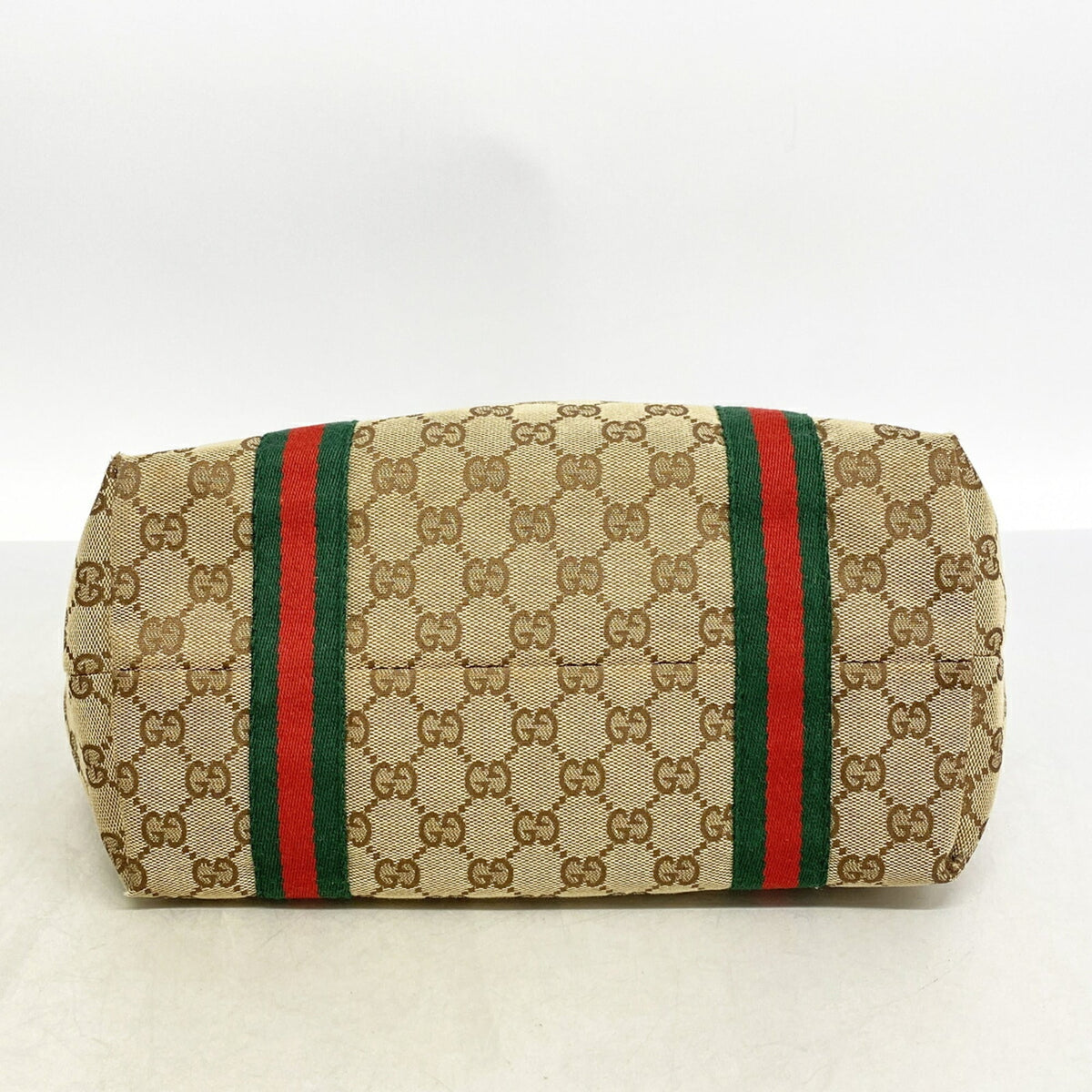 Gucci Beige Brown Canvas Tote Bag (Pre-Owned)