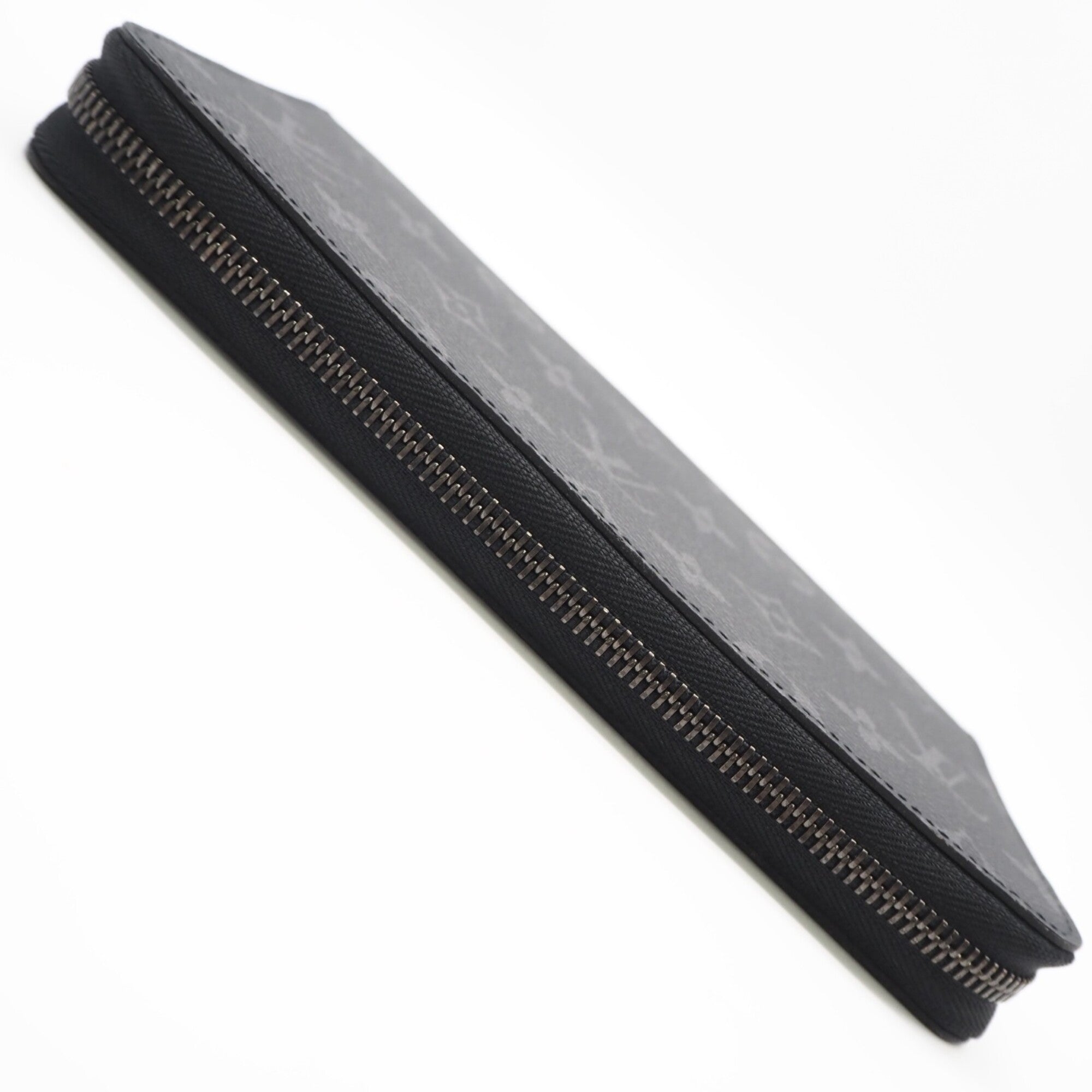 Louis Vuitton Black Gray Coated Canvas Leather Long Wallet (Bi-Fold) (Pre-Owned)