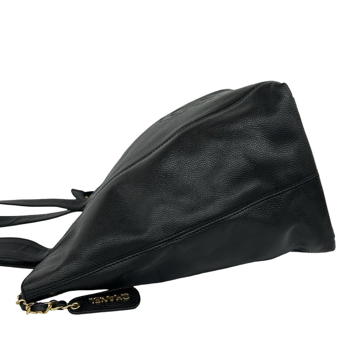Chanel Black Grained Calfskin Handbag Tote Bag (Pre-Owned)