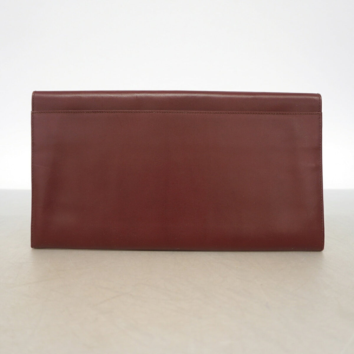 Cartier Bordeaux Leather Clutch Bag (Pre-Owned)