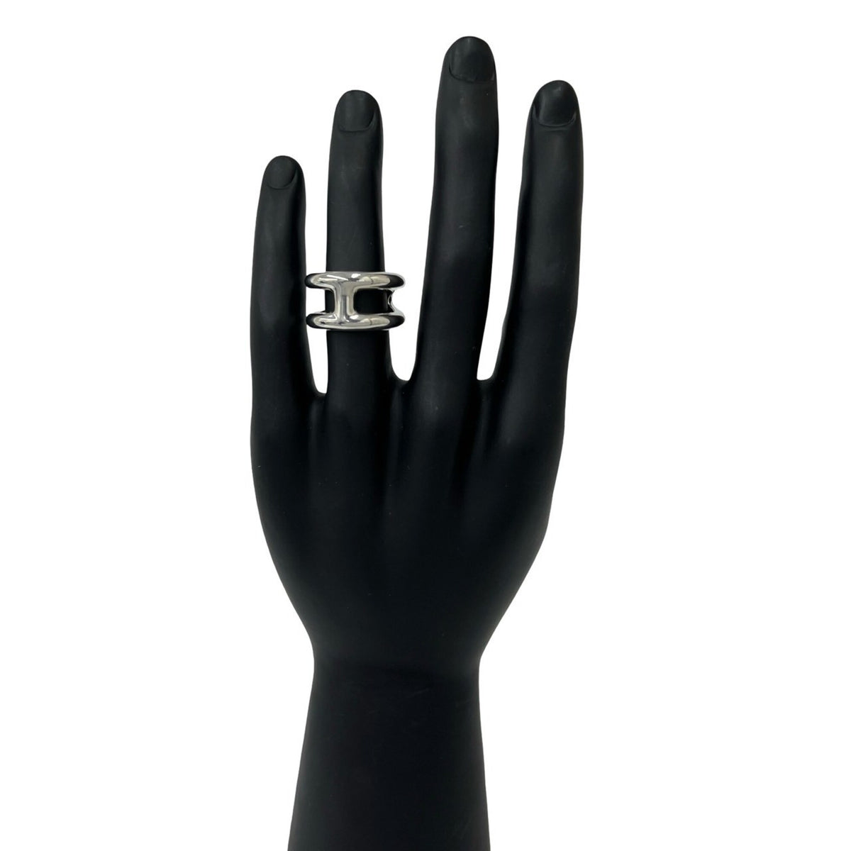 Hermes Silver Silver 925 Band Ring (Pre-Owned)