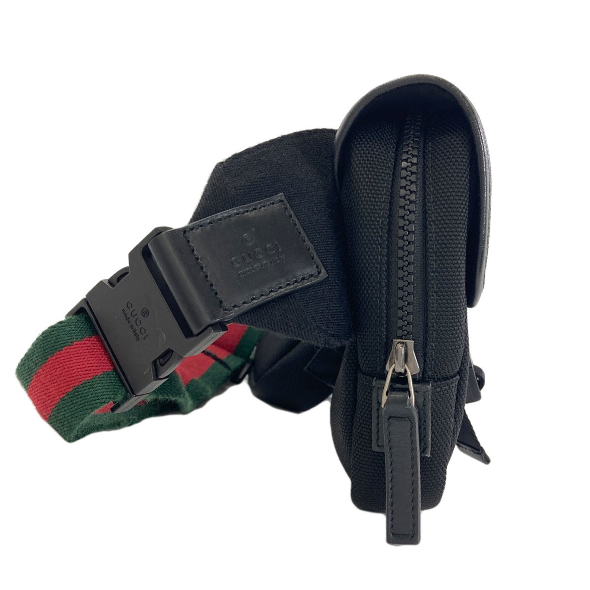 Gucci Sherry Line Black Nylon Canvas Sling Bag (Pre-Owned)