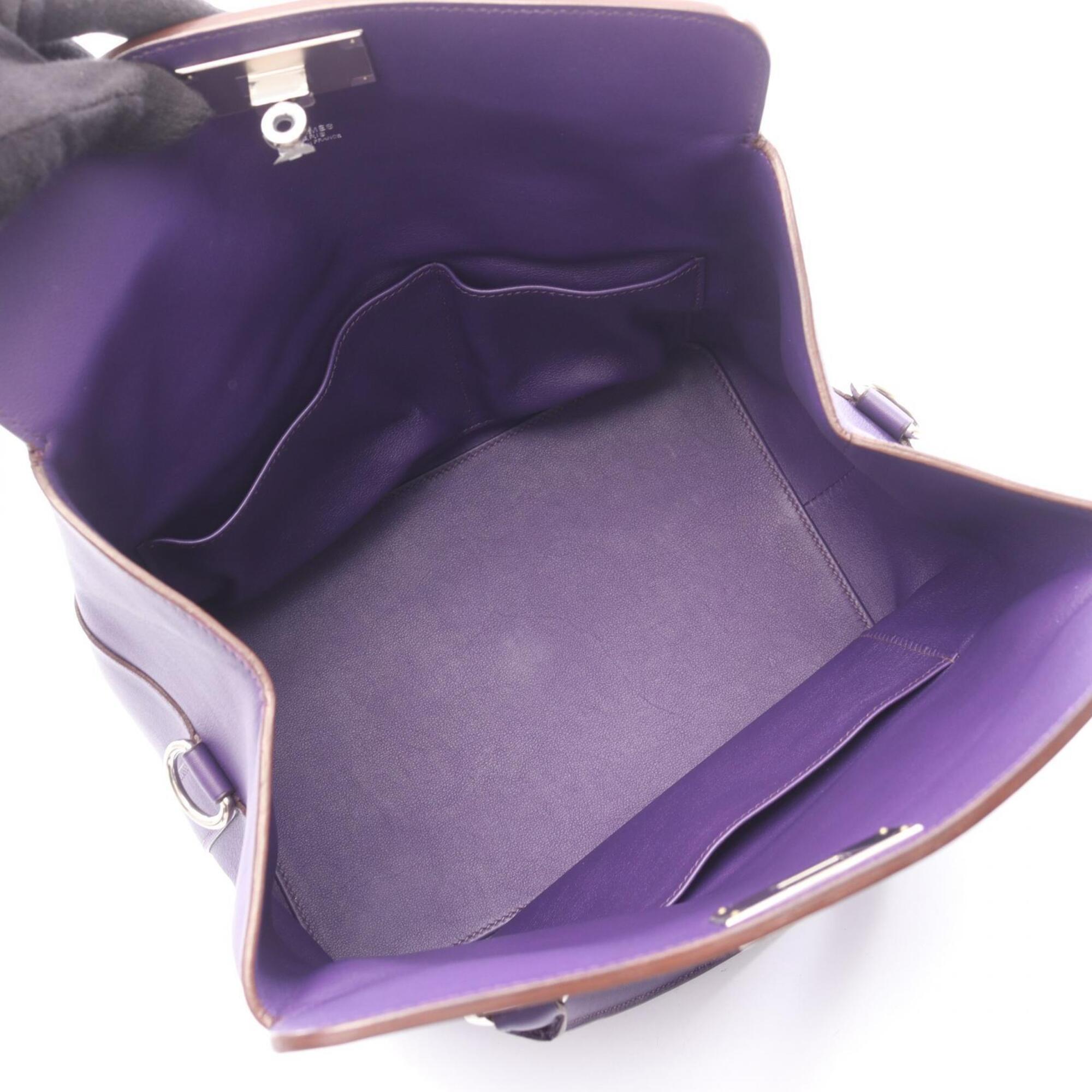 Hermes Purple Swift Leather Handbag (Pre-Owned)