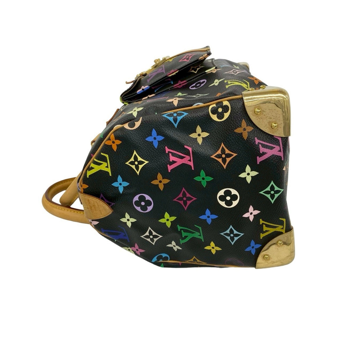 Louis Vuitton Black Multi-Color Leather Pvc Handbag (Pre-Owned)