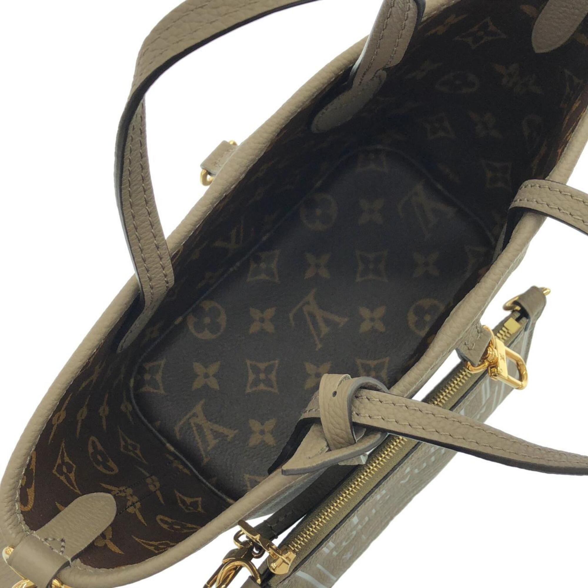 Louis Vuitton Marron Coated Canvas Leather Handbag Pouch (Pre-Owned)