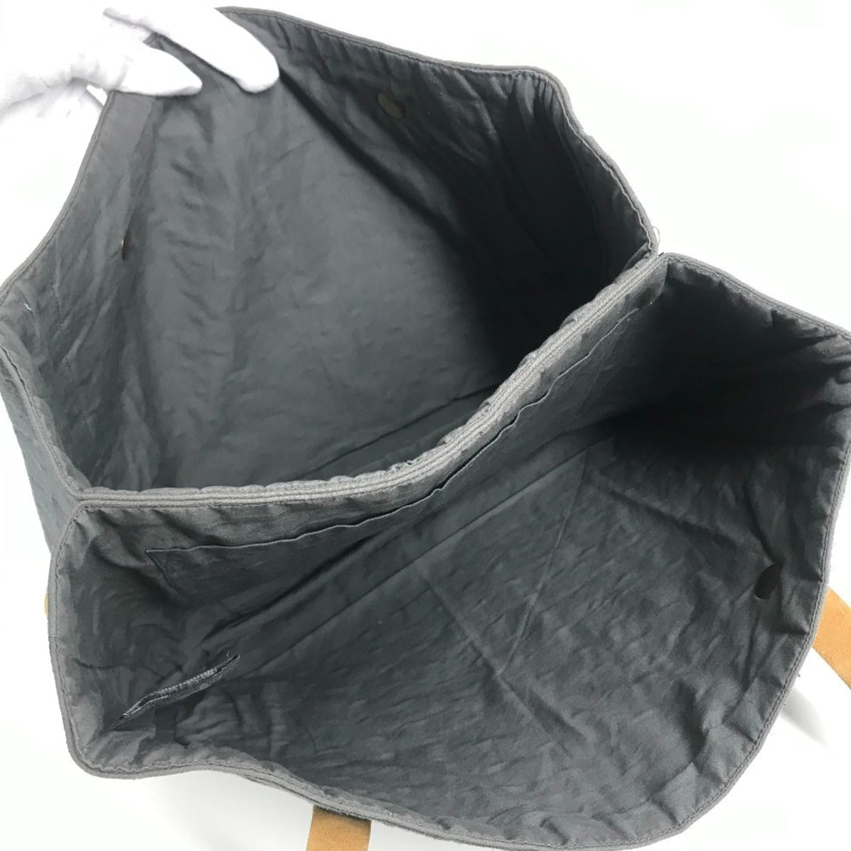 Hermes Gray Cotton Shoulder Bag Tote Bag (Pre-Owned)
