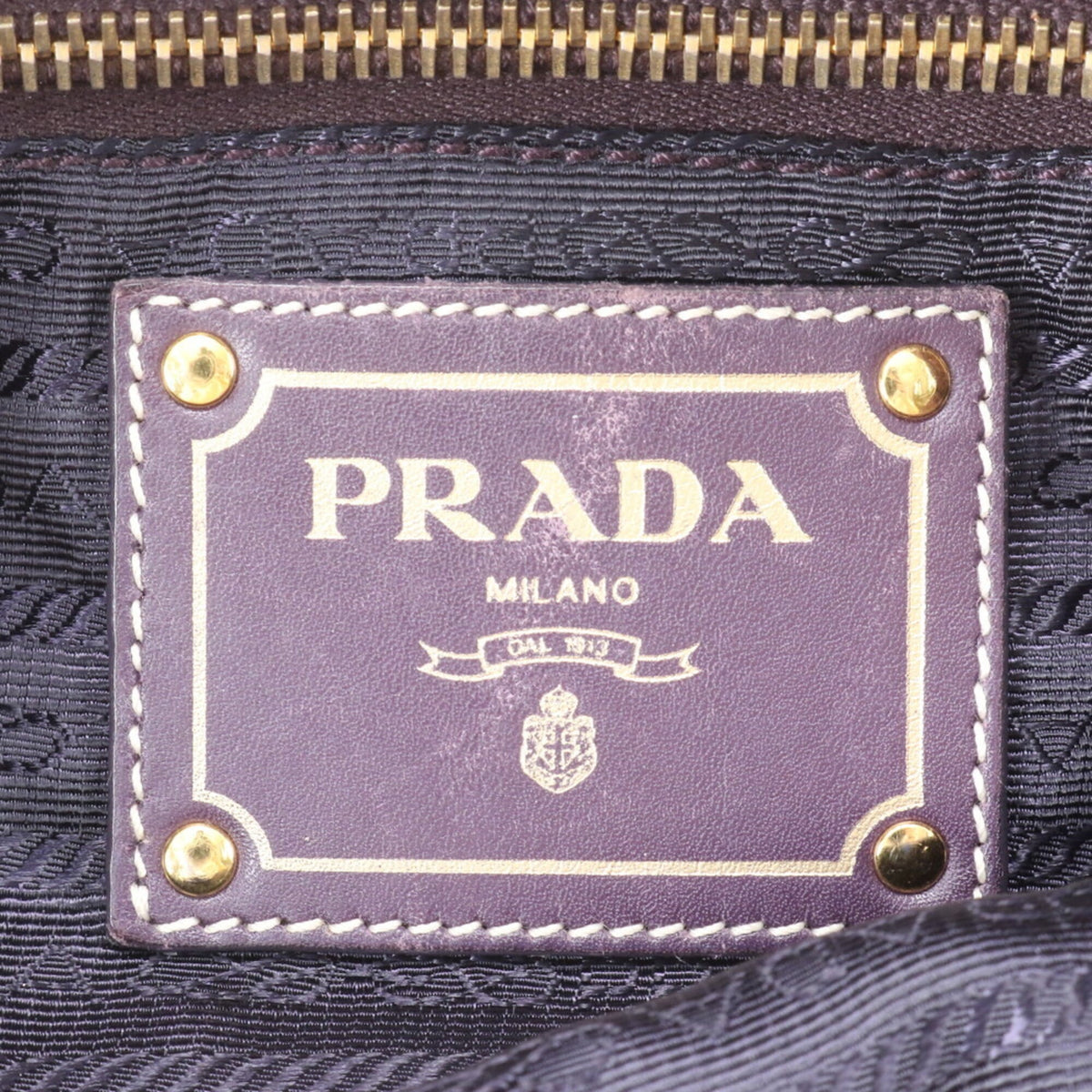 Prada Purple Leather Nylon Shoulder Bag Tote Bag (Pre-Owned)