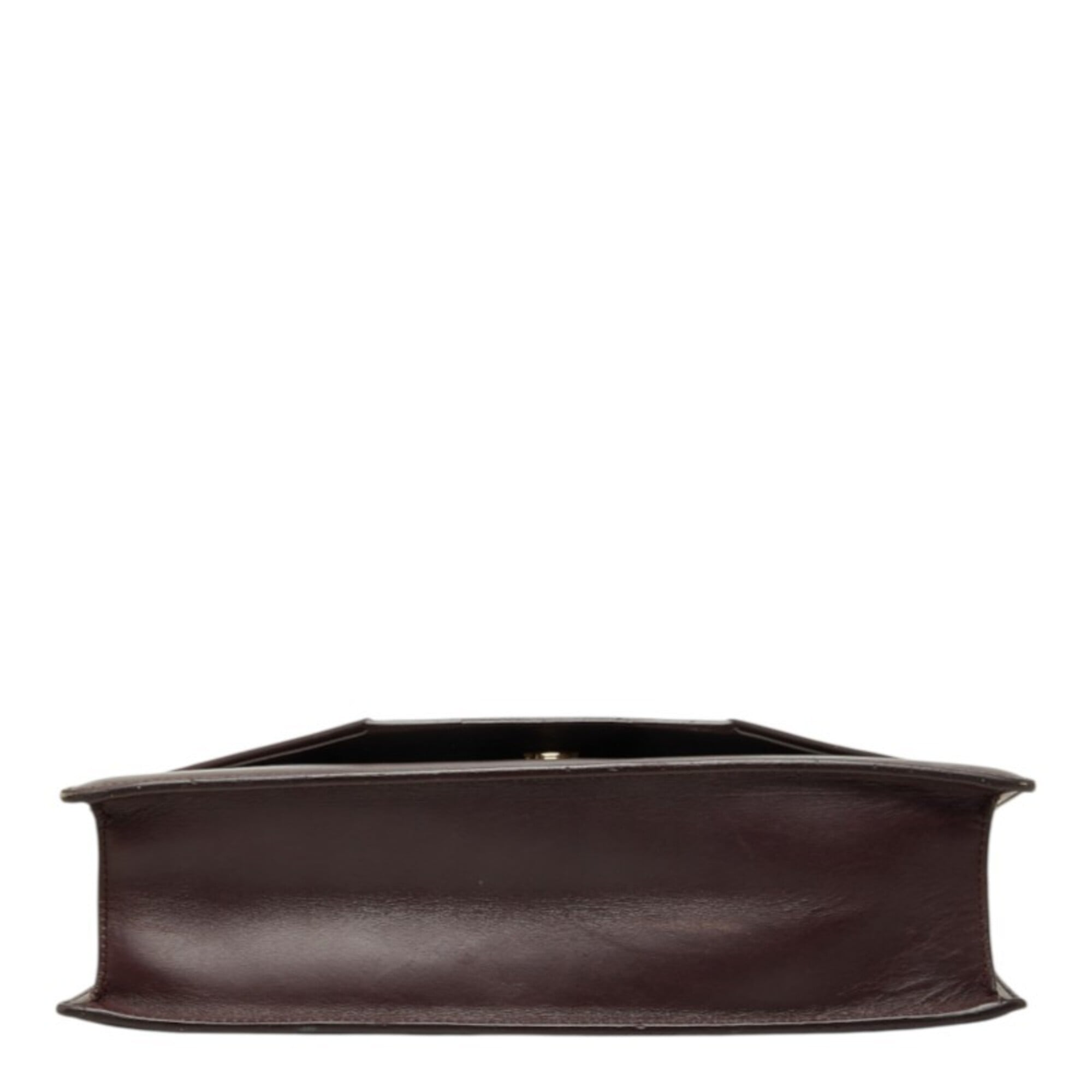 Saint Laurent Red Color Wine Leather Shoulder Bag (Pre-Owned)