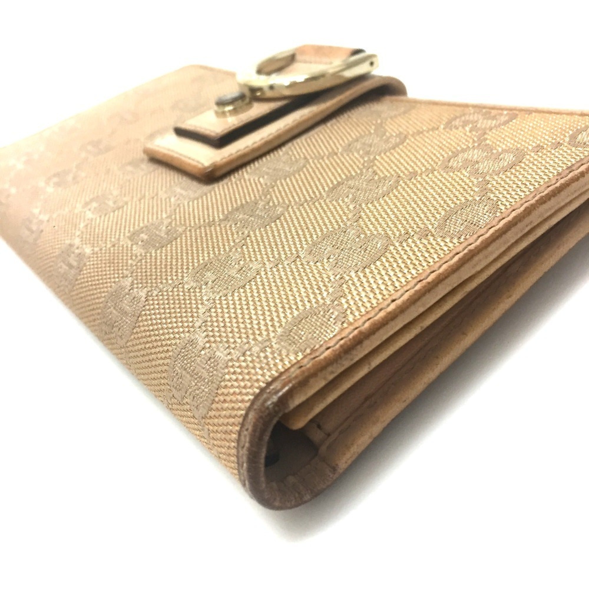 Gucci Pink Beige Gg Canvas Long Wallet (Bi-Fold) (Pre-Owned)