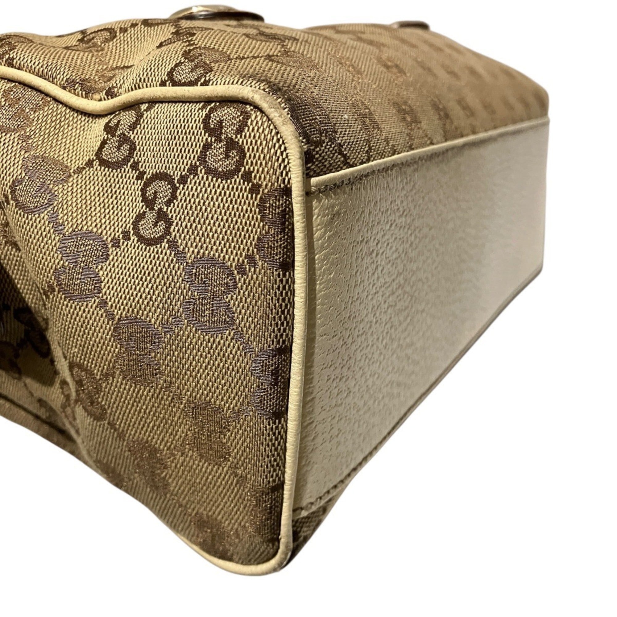 Gucci Brown Canvas Leather Handbag (Pre-Owned)