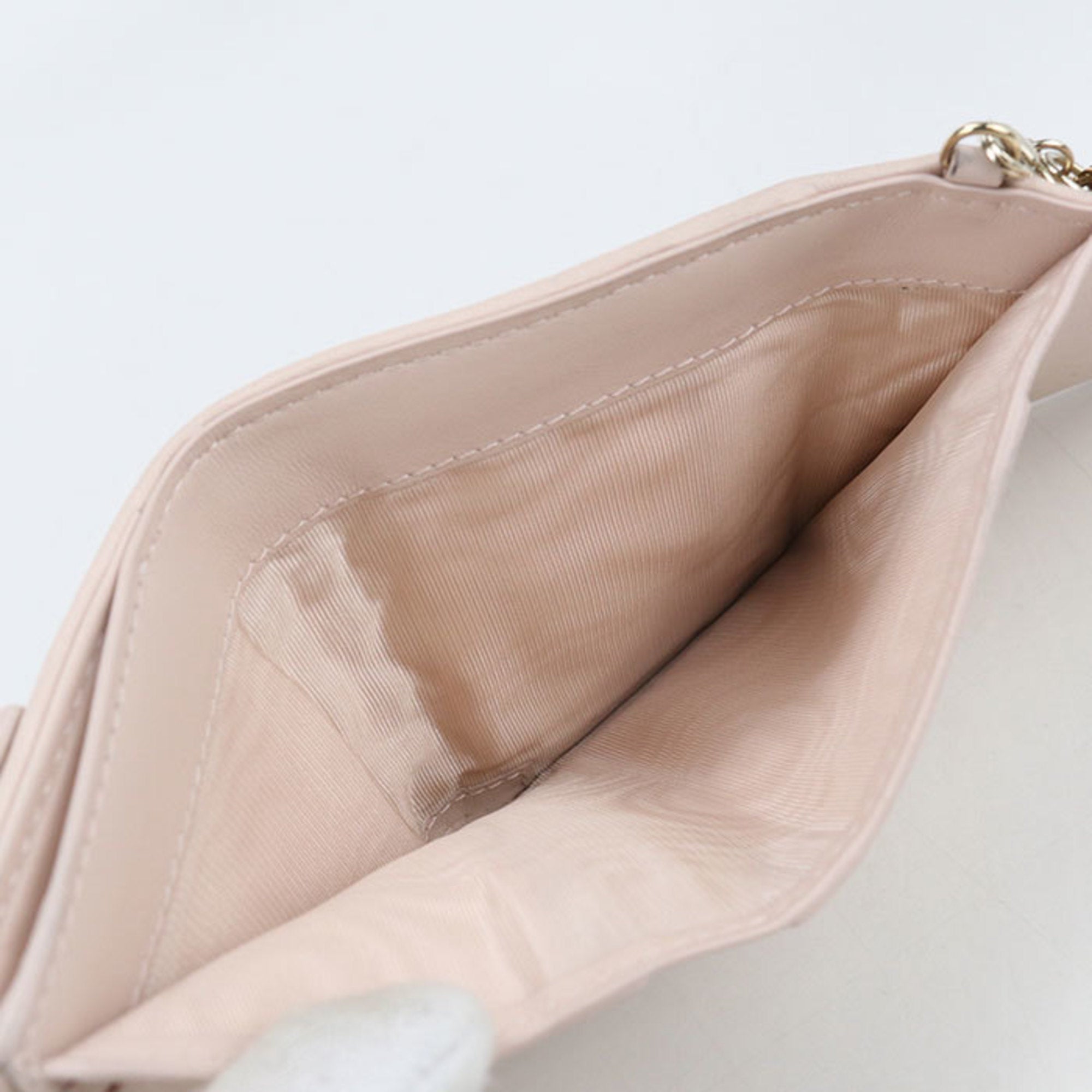 Christian Dior Lady Dior Pink Leather Wallet (Tri-Fold) (Pre-Owned)